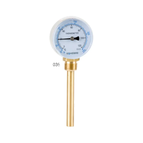 Termometros Cuerpo Ac Zinczdo 63ø, Vaina De Latón De 100mm, Inferior Genebre